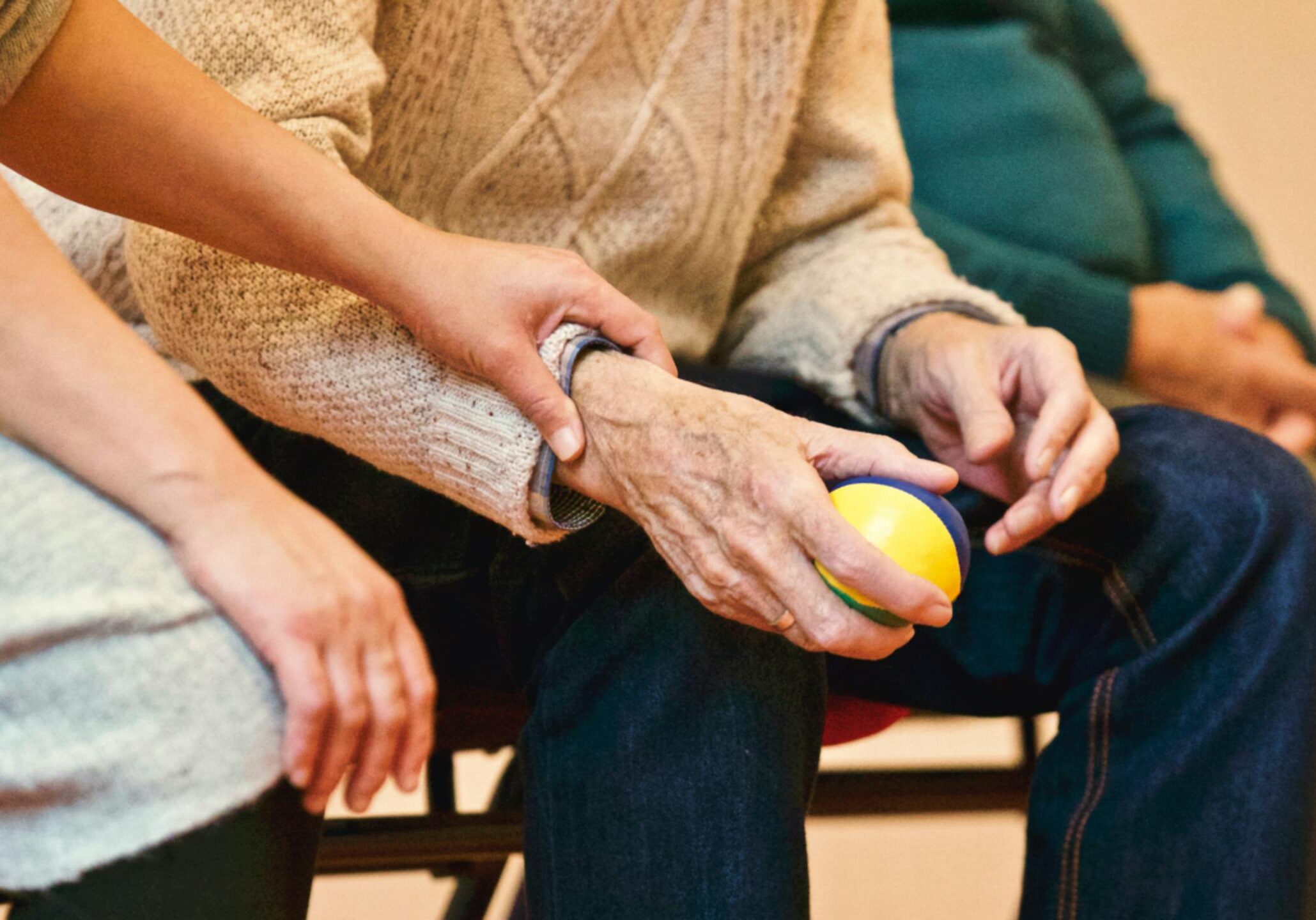 Person Holding a Stress Ball